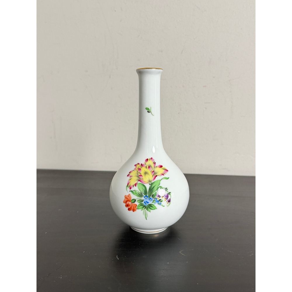 Herend Hungary Hand Painted Porcelain Bud Vase Bouquet de Tulipe Floral 6470/BT